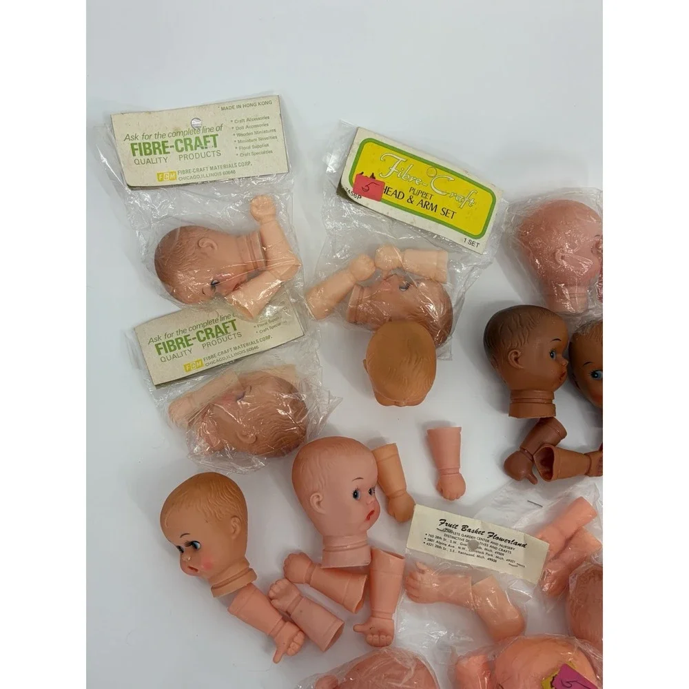 Vintage Baby Doll Heads Hands / Arms Lot of 25 New Old Stock